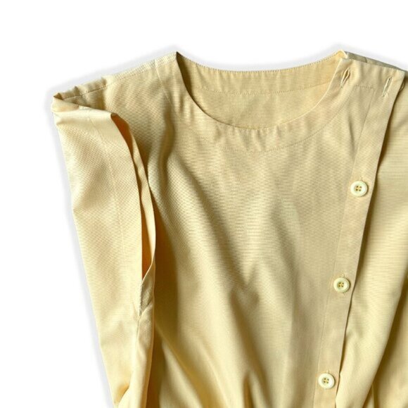 70s Retro Yellow Prairie Sundress Cottagecore M - Picture 3 of 8